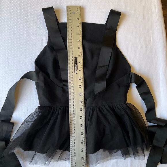 Women’s Sleeveless Backless Peplum Blouse size XS, Black, Mesh Details - Picture 9 of 10
